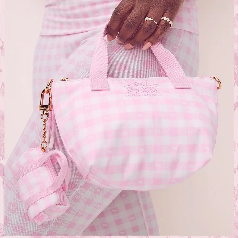 New VS PINK x LoveShackFancy MINI DUFFLE KEYCHAIN CHARM Only